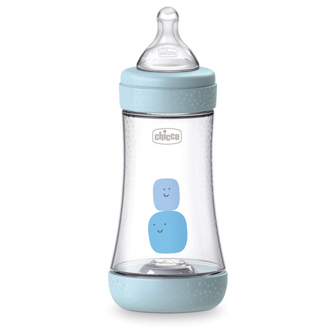 Chicco Biberão Perfect5 Azul 240ml Médio Silicone